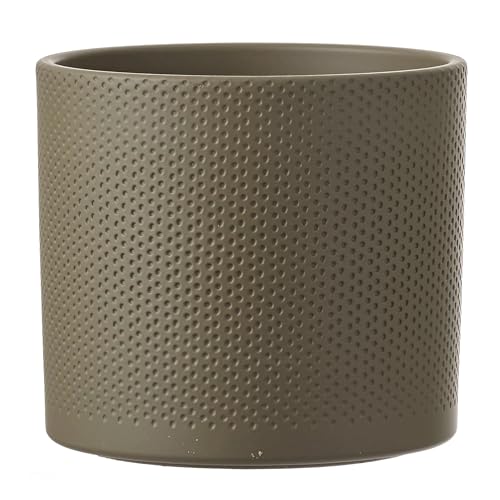 Annastore Keramik Blumen Übertopf ERA - Pflanztopf – Übertopf – Übertöpfe – Blumenübertöpfe - Blumentopf (Grün/Relief, H 17,5 cm - Ø 19,5 cm) von Annastore