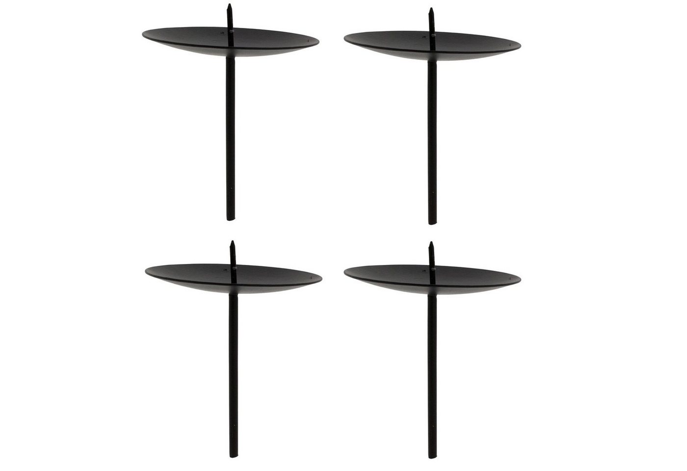 Annastore Kerzenhalter 4 x aus Metall mit Pick für Adventskranz (Adventskerzenhalter), Kerzenhalter für Adventskranz, Kerzenteller für Adventskran von Annastore