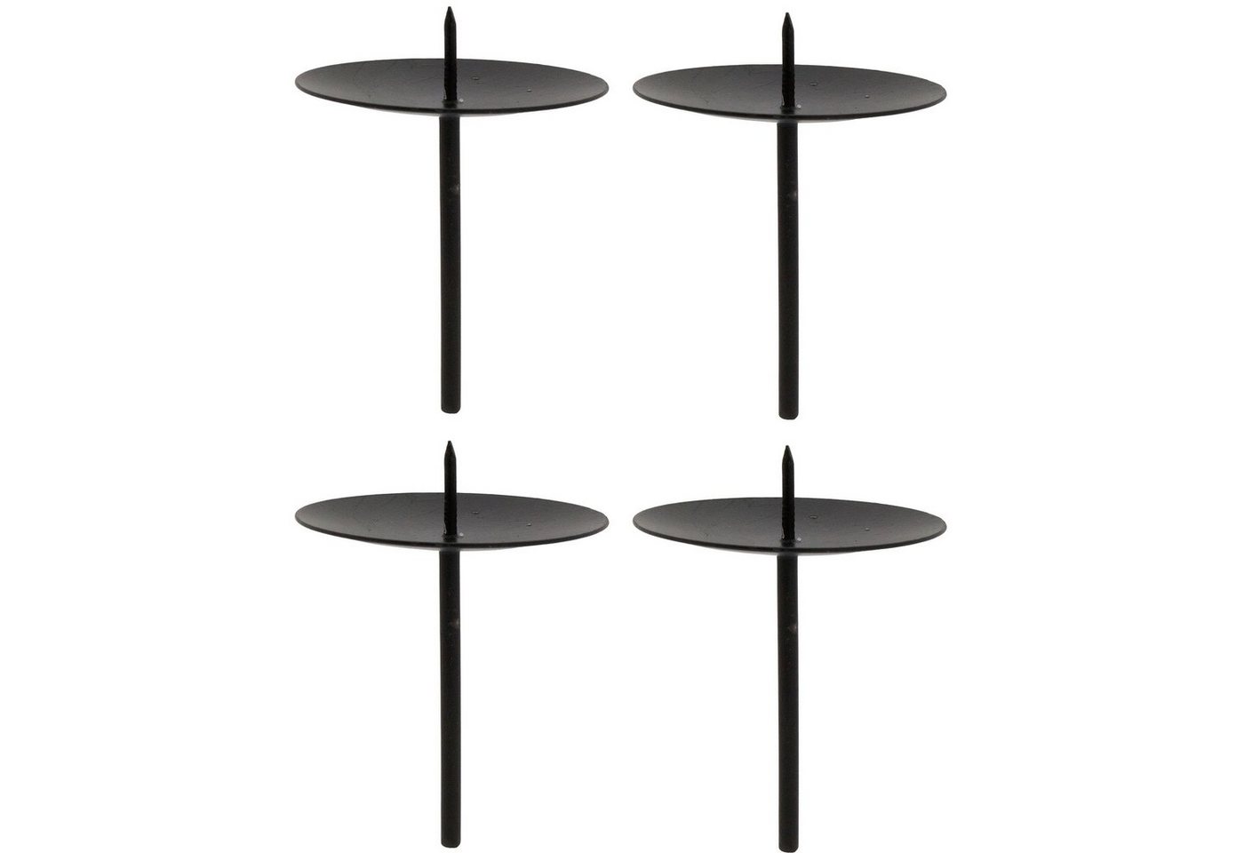 Annastore Kerzenhalter 4 x aus Metall mit Pick für Adventskranz (Adventskerzenhalter), Kerzenhalter für Adventskranz, Kerzenteller für Adventskran von Annastore