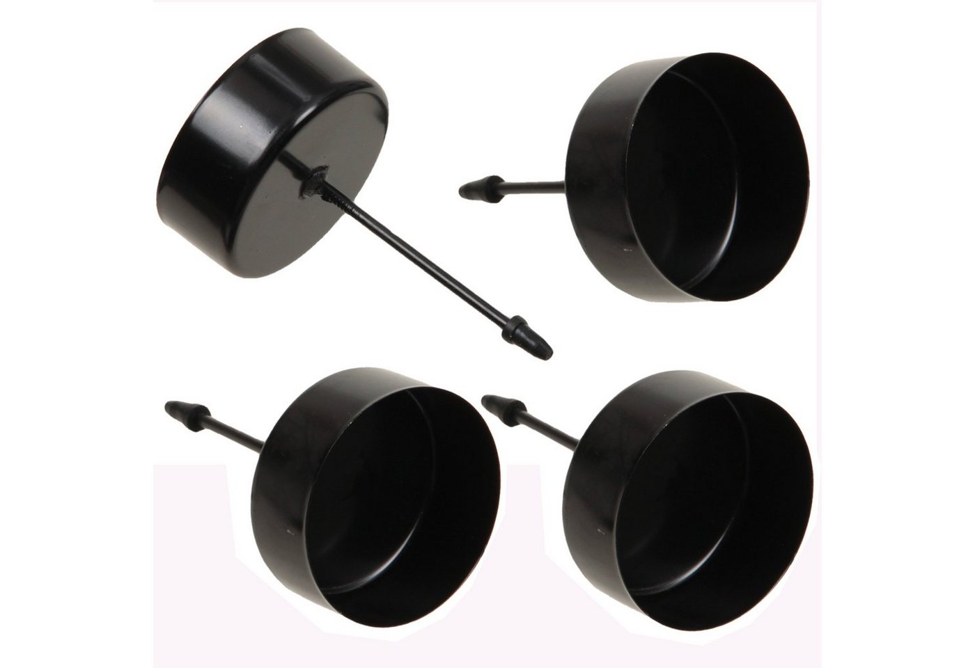 Annastore Kerzenständer 4-TLG. Set Adventskranz-Stecker aus Glas oder Metall (Teelichthalter für Adventskranz), Adventskranzhalter, Kerzenhalter für Adventskranz von Annastore