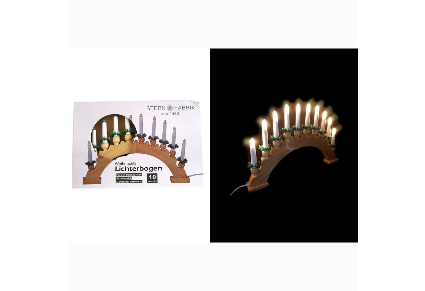Annastore LED Lichterbogen Lichterbogen Weihnachten aus Holz - Lichterbrücke - Schwibbogen, 46 x 20 cm Annastore LED Lichterbogen Lichterbogen Weihnachten aus Holz - Lichterbrücke - Schwibbogen, 46 x 20 cm von Annastore