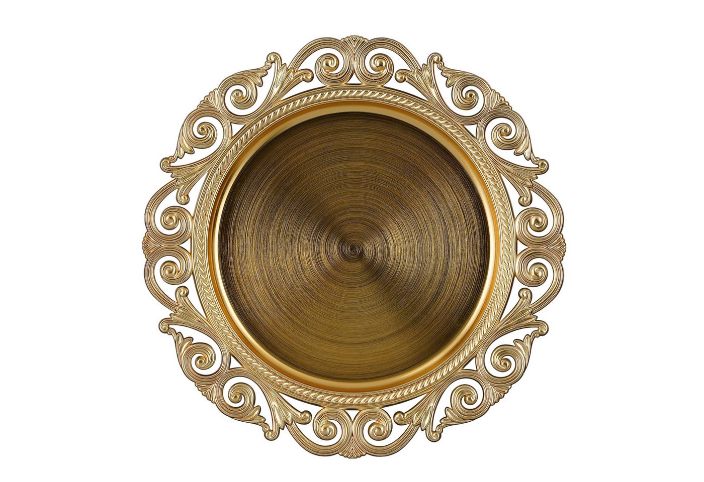 Annastore Platzset Platzteller aus Kunststoff im Antik-Finish Ø 32,5 cm, Außergewöhnliche Platzteller für den festlich gedeckten Tisch von Annastore
