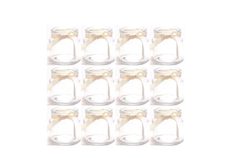 Annastore Teelichthalter 12 x Teelichtgläser Wilmar H 7 cm für kleine Teelichter (kleine Windlichter aus Glas für die Tischdeko) von Annastore