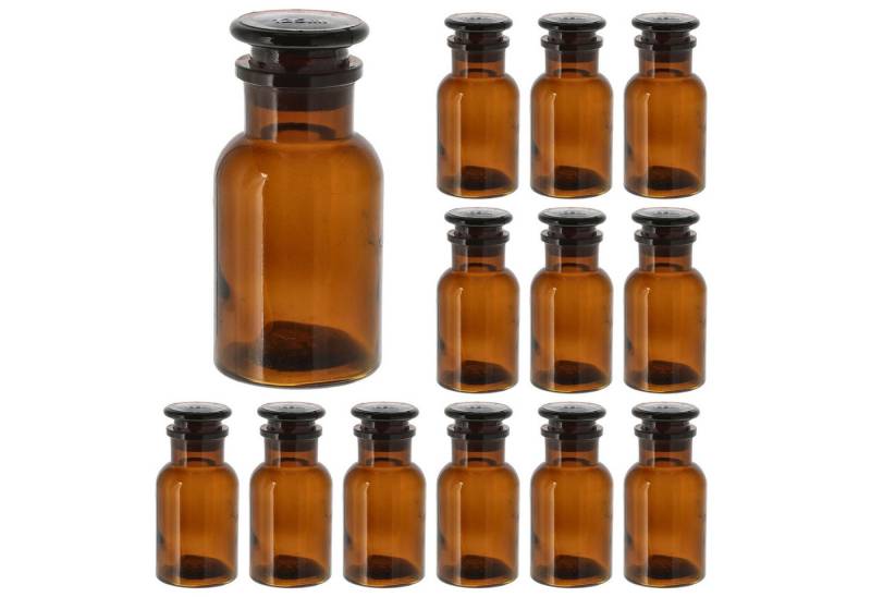 Annastore Vorratsglas Apothekerflasche Braunglas mit Glasstopfen und Weithals, (12-tlg) von Annastore