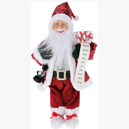 Annastore Weihnachtsmann zum Stellen H 30 cm - Nikolaus-Figur - Santa Claus - Weihnachtsfiguren zum Stellen - Nikolaus zum Stellen (Nikolaus rot, H 30 cm) von Annastore