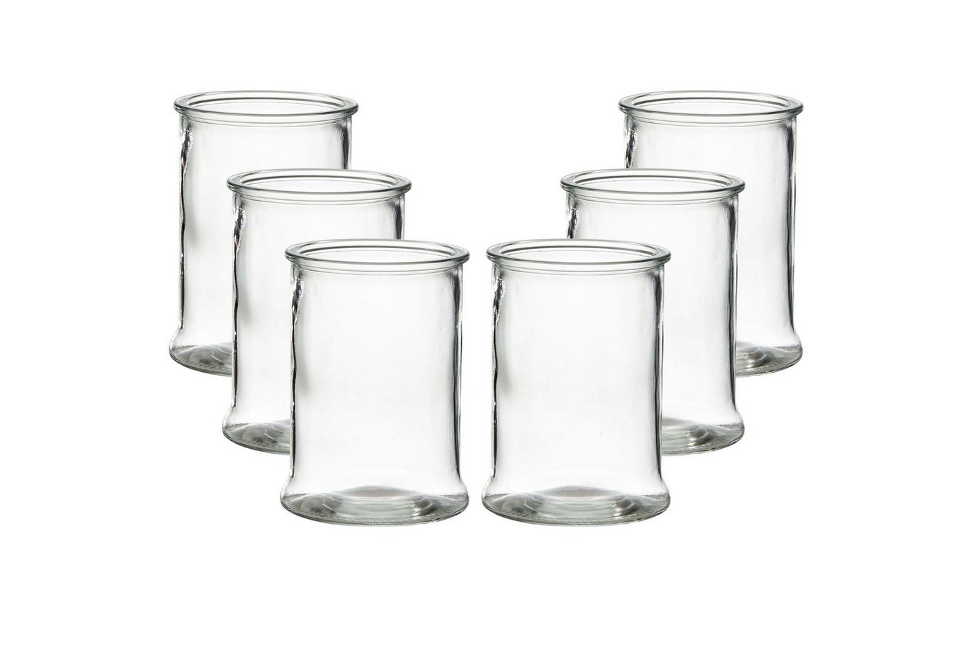 Annastore Windlicht 6 Stück aus Glas in Zylinderform Glaswindlicht Vase Blumenvase (H 17 cm - Ø 13 cm), Kerzenhalter, Glaswindlicht, Tischvase von Annastore