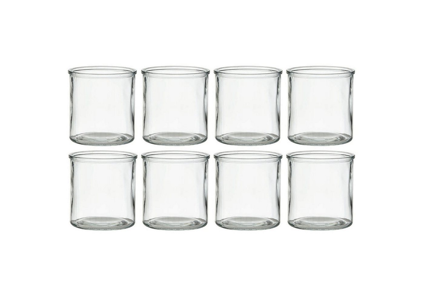 Annastore Windlicht aus Glas in klassischer Zylinderform - Kerzenglas - Teelichtgläser (Gläser für Kerzen Giessen, Kerzengießen, H 10 cm, 8 St), für viele Dekorationen, Runde Kerzengläser von Annastore