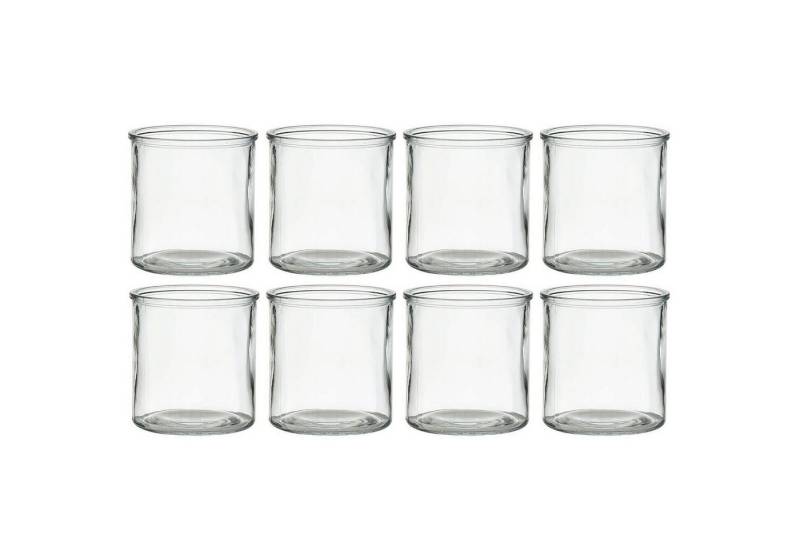 Annastore Windlicht aus Glas in klassischer Zylinderform - Kerzenglas - Teelichtgläser (Gläser für Kerzen Giessen, Kerzengießen, H 10 cm, 8 St), für viele Dekorationen, Runde Kerzengläser von Annastore