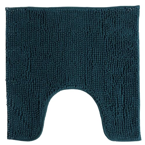 Badvorleger und WC Teppiche aus kuscheligem Chenille rutschfest - Badematten Chenille - Badematte rutschfest - WC Vorleger rutschfest - Badteppich rutschfest Chenille (Dunkelblau, 49 x 49 cm (WC)) von Annastore