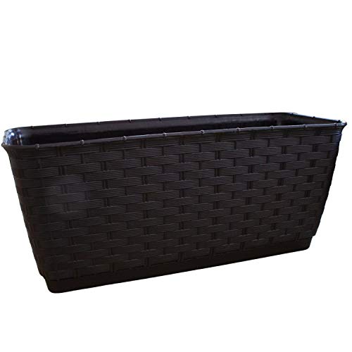 Balkonkasten - Blumenkasten Ratolla aus Kunststoff Längen L 500 cm (Anthrazit, 500) von Annastore