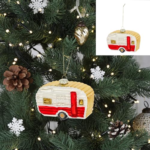 Baumschmuck aus Glas mundgeblasen und handbemalt - Baumhänger Glas - Weihnachtshänger Glas - Christbaumschmuck - Weihnachtsbaumschmuck (Camper) von Annastore