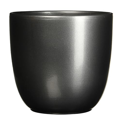 Blumenübertopf Tusca aus Keramik - Übertopf - Blumentopf - Übertöpfe - Blumentöpfe (Anthrazit, H 16 cm - Ø 17 cm) von Annastore