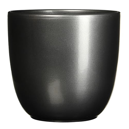 Blumenübertopf Tusca aus Keramik - Übertopf - Blumentopf - Übertöpfe - Blumentöpfe (Anthrazit, H 18,5 cm - Ø 19,5 cm) von Annastore