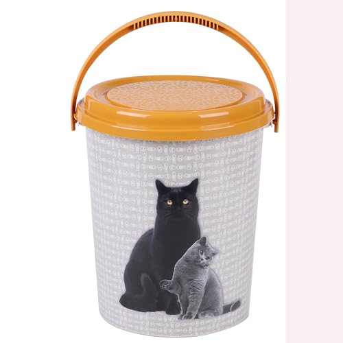Futterbehälter für Katzen und Haustiere H 31 cm Ø 26 cm - 11 Liter Katzenfutter Aufbewahrung Katzenfutter Eimer mit Deckel luftdicht - Futterbox Katze - Aufbewahrung Futteraufbewahrung (Katze) von Annastore
