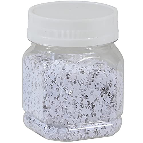 Glittersterne 80g zur Dekoration - Bastelsterne Glitzersterne Weihnachtsdeko - Glitter Farbe Weiß von Annastore