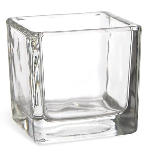 Großes Windlicht Glaswürfel in quadratischer Form 18 x 18 cm - Glaswindlicht eckig - Blumenvase eckig - Tischvase eckig - Blumenschale quadratisch 18 x 18 x 18 cm von Annastore