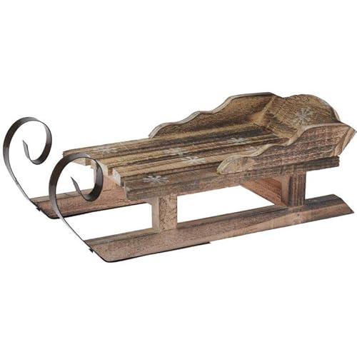 Holzschlitten zur Dekoration 34 cm - Dekoschlitten zur Weihnachtsdekoration - Schlitten zur Deko - Deko-Holz-Schlitten Größe 34 x 14 x 11 cm (L/B/H) von Annastore