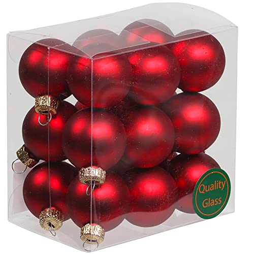 Kleine Baumkugeln aus Glas Ø 2 cm/2,5 cm/3 cm - Christbaumkugeln Baumschmuck Christbaumschmuck Weihnachtsbaumschmuck Weihnachtsbaumkugeln (3 cm, 16 Stück Rot Matt) von Annastore