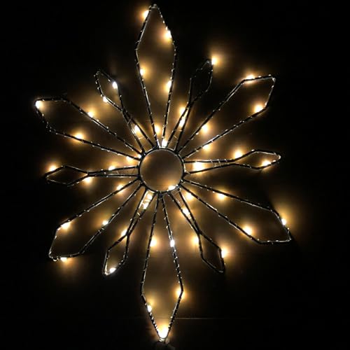 LED Metall Schneeflocke 50 Led - 36 x 30 cm mit Timer/auch für Outdoor/Batteriebetrieben - LED Stimmungsbeleuchtung Weihnachten von Annastore