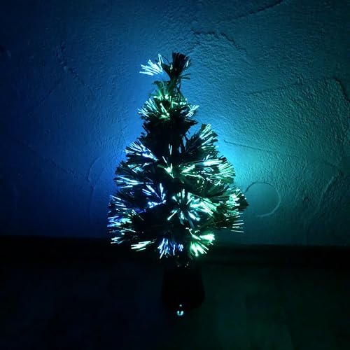 LED Weihnachtsbaum H 45 cm mit LED-Fiber Beleuchtung + Farbwechsler für Innen - Kleiner künstlicher Weihnachtbaum mit LED - künstlicher Tannenbaum mit LED - künstlicher Weihnachtsbaum mit LED von Annastore