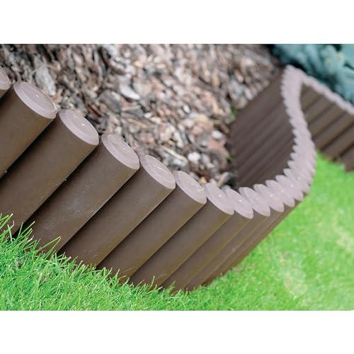 Palisade - Beeteinfassung in Holzoptik - L 270 cm - Beetumrandung - Rasenkante - Gartenpalisade - Zierzaun - Gartenpalisade - Zierzaun von Annastore