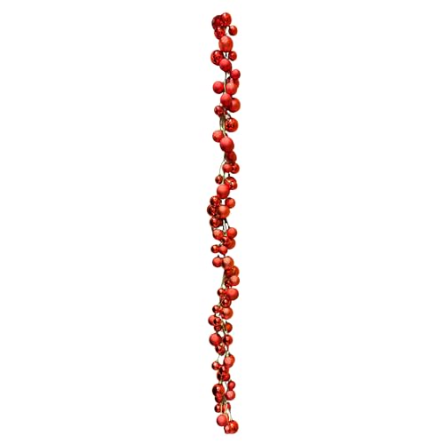 Weihnachtsgirlande 1180 cm – Mit Glänzenden und Glitzernden Kugeln – Für Innen & Außen – Festliche Dekoration für Fenster, Treppen, Geländer und Garten - Girlande Weihnachten (Rot) von Annastore