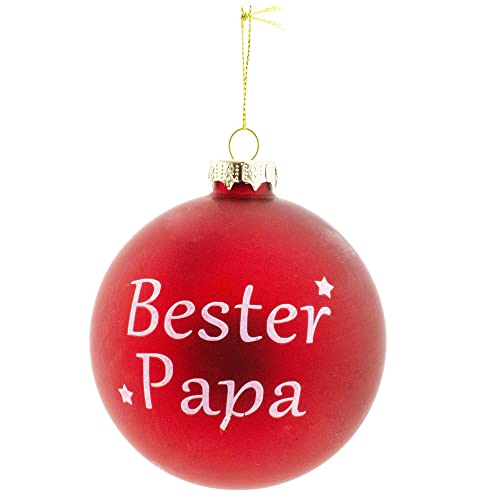 Weihnachtskugeln aus Glas für Mama-Papa-Oma-Opa Ø 10 cm - Christbaumkugel - Beste Mama - Bester Papa - Bester Opa - Beste Oma Farbe Bester Papa von Annastore