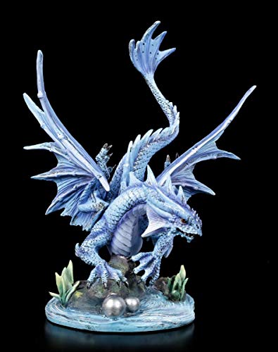 Anne Stokes Drachen Fantasy Figur - Adult Water Dragon, Motiv Fantastische Kreatur und Gothic Dekofigur, handbemalt, inkl. Geschenkbox, H 25 cm von ANNE STOKES