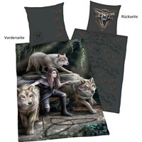 Anne Stokes Wendebettwäsche "Anne Stokes" mit tollem Wolf Motiv von Anne Stokes