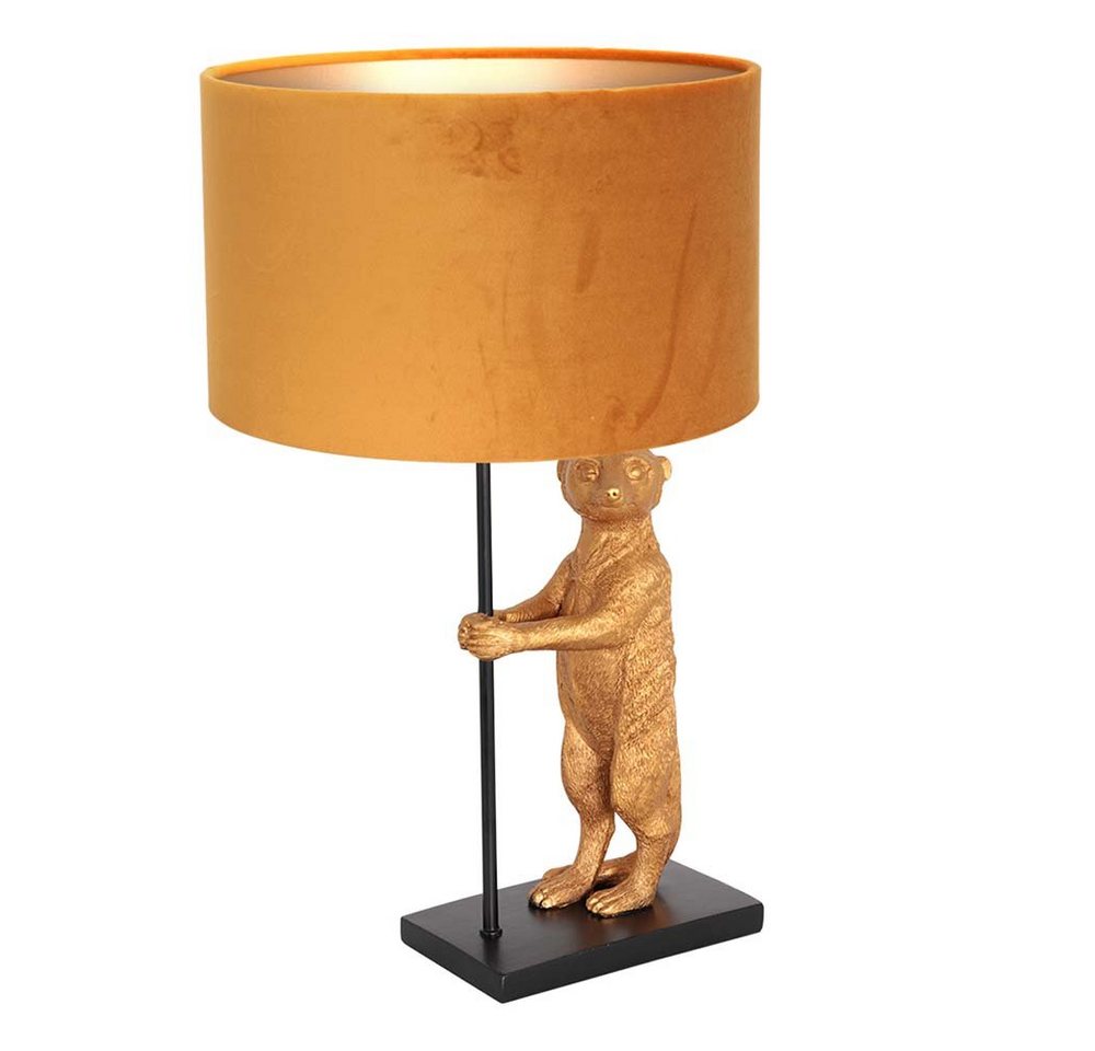 Steinhauer LIGHTING LED Tischleuchte, Tischleuchte Beistellleuchte Schirmlampe Erdmännchen gold Textil von Steinhauer LIGHTING