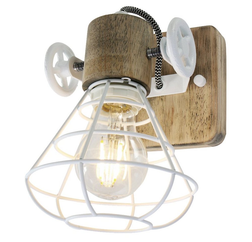 Steinhauer LIGHTING Wandleuchte, Leuchtmittel nicht inklusive, Retro Wand Lampe Wohn Zimmer Beleuchtung Holz Spot Käfig Leuchte von Steinhauer LIGHTING