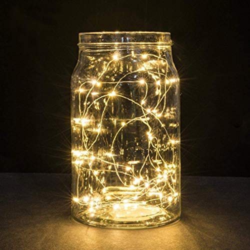 Annefly 2PACK 5m Lichterkette 50 LEDs kleine Batterie wasserdicht batteriebetrieben Innen für Party, Weihnachten, Halloween, Hochzeit, tolle Schlafzimmer Deko (Warmweiß) von Annefly