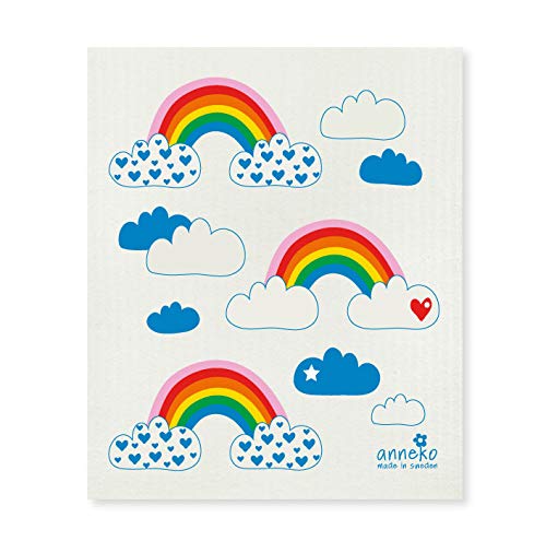 Anneko Design Swedish Dishcloth - Schwedische Spültuch - Schwamm - biologisch abbaubar - Öko - Langlebig, Waschbar - (Rainbow, Regenbogen) von Anneko Design