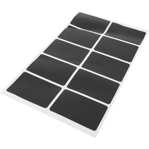 Anneome 1 Blatt Selbstklebende Tafelaufkleber, Wiederverwendbar, Rechteckig, Tafeletiketten Für Flaschen, Lebensmittelbehälter, Einmachglas, Schwarz von Anneome