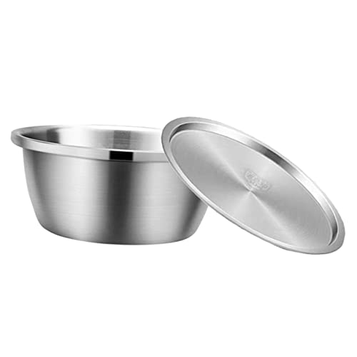 Anneome Edelstahl Rührschüssel mit Deckel 24cm Mischschüssel Salatschüssel Backschüssel für Küche Kochen Backen Salat Suppe Obst Nudeln Gemüse Stapelbar Silber von Anneome