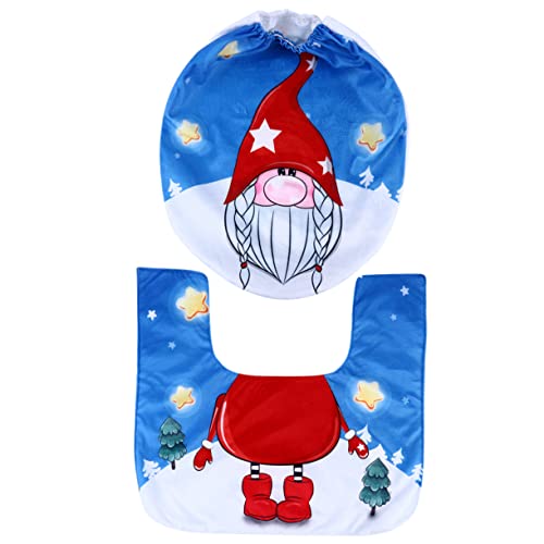 Anneome 1 Satz Weihnachts Toilettensitzbezug Set mit Teppich Dekorative Badmatte im Weihnachtsdesign für Festliche und Sichere Nutzung aus Hochwertigem Vliesstoff Gefertigt von Anneome