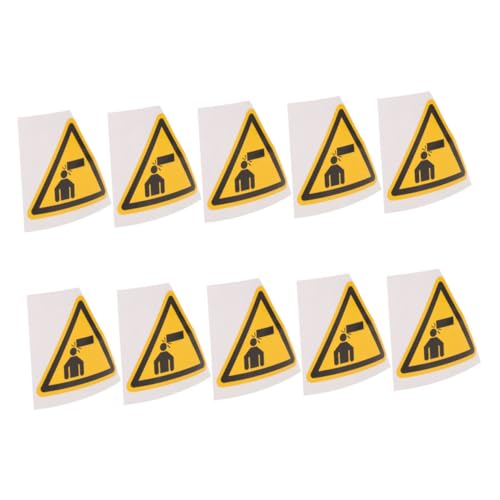 Anneome 10 Stück PVC Warnaufkleber Achten Sie Ihren Kopf Leuchtende Selbstklebende Sicherheitsschilder für Maschinen Warnschild zur Unfallverhütung Dreieckig für Fabriken und Baustellen von Anneome