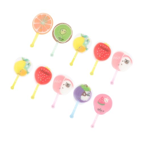 Anneome 10 Stück Faltbare Kleine Handfächer Cartoon Stil Leichte Mischung Kompakt und als Sommerliche Party Goodies für Erwachsene von Anneome