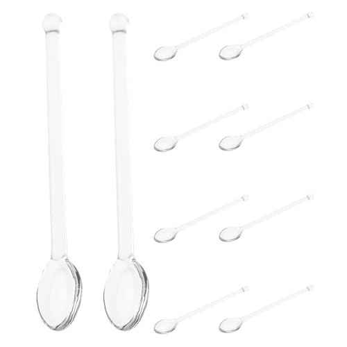 Anneome 10 Stück Glasrührstäbe: Rührlöffel – Transparente Glasrührer Für Kaffee Und Tee – Rührstab Für Tee, Kaffee, Und Milch von Anneome