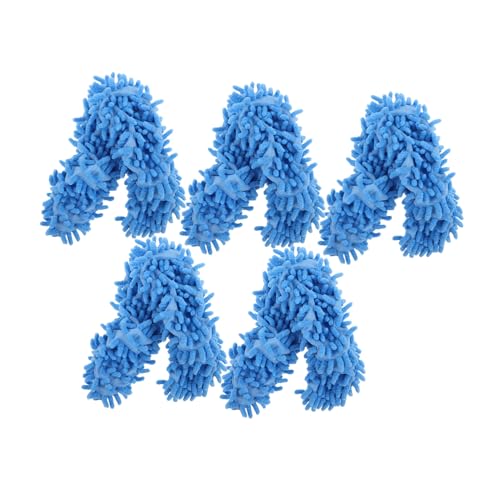 Anneome 10 Stück Teiliges Mikrofaser Wischmopp Hausschuhe Abnehmbare Waschbare Mop-socken Chenille Reinigungspantoffeln für Bodenreinigung Rutschfest Geräuscharm Vielseitig für Fliesen von Anneome