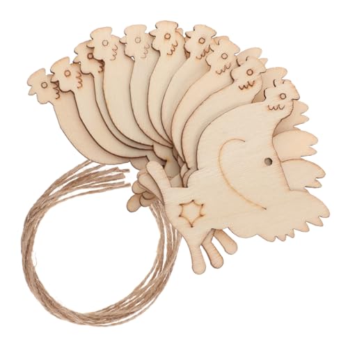 Anneome 10 Stück Teiliges Unfertiges Holz Hühnchen Dekorationsset mit Juteseilen für DIY Handwerksprojekte Kinderbeschäftigung und Frühlingsdekorationen Strapazierfähiges Material für von Anneome