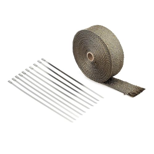 Anneome 10 Stück Titanium Auspuffband Hitzeschutzband Hitzebeständig mit Kabelbindern für Auto Motorrad Hitzeisolierung Exhaust Header Wrap Anneome 10 Stück Titanium Auspuffband Hitzeschutzband Hitzebeständig mit Kabelbindern für Auto Motorrad Hitzeisolierung Exhaust Header Wrap von Anneome