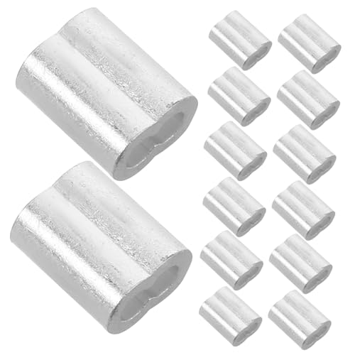 Anneome 100 Stück Aluminium Crimp Hülsen Doppel Loch für Drahtseil Sichere Verbindung für Heimprojekte Einfache Handhabung Großzügige Schnelle Installation von Anneome