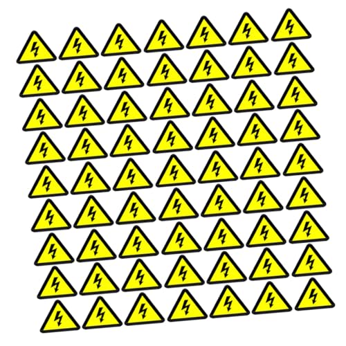 Anneome 100 Stück Hochspannungswarnaufkleber Wetterfeste Elektrische Schockwarnzeichen Gelbe Dreieckige Sicherheitsaufkleber mit Starkem Klebstoff für Fabriken Büros Zuhause Langlebige von Anneome