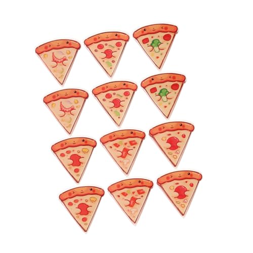 Anneome 12 Stück Teiliges Süße Doppelseitige Acrylclips mit Pizza Design zum Verschließen von Snackbeuteln und Organisieren von Unterlagen für Küche und Büro von Anneome