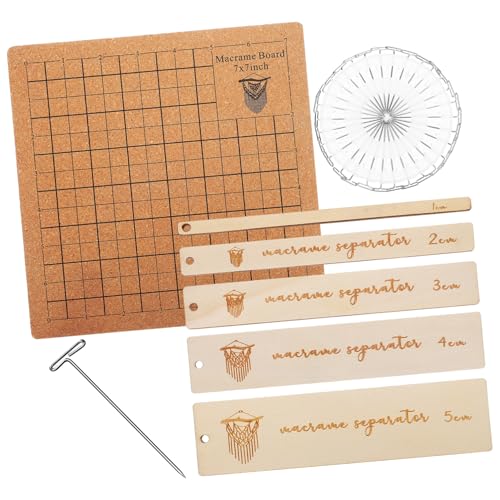 Anneome Makramee Brett Satz mit T-Nadeln Doppelseitiges Häkel Spannbrett Vielseitiges Makramee Zubehör für Handarbeiten Robustes Korkmaterial für und Stricken von Anneome