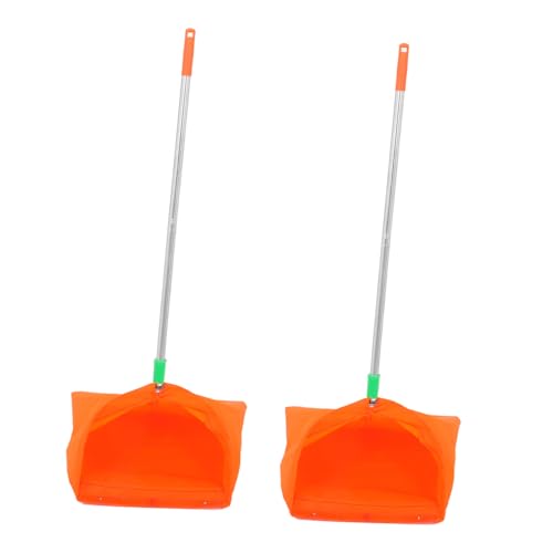 Anneome 2 Stück Aluminium Laubsammler und Kehrschaufeln mit Langem Griff Winddichtes Gartenschaufel und Gartenabfälle Leichtes Haushalts Außenreinigungswerkzeug Orange von Anneome