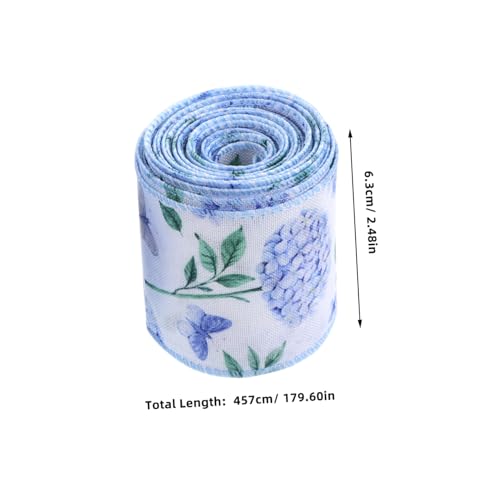 Anneome 2 Stück Blaues Hydrangea Blumenband mit Drahtkante Teiliges Stabiles Stoffschleifenband für Frühlings Dekorationen Basteln von Schleifen Kränzen und Partyzubehör von Anneome