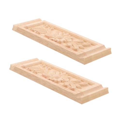 Anneome 2 Stück Geschnitzte Holzornamente Möbelapplikationen Europäischer Stil Dekorative Holzverzierung für Schranktüren DIY Möbelschmuck Feine Handwerkskunst Langlebig und von Anneome
