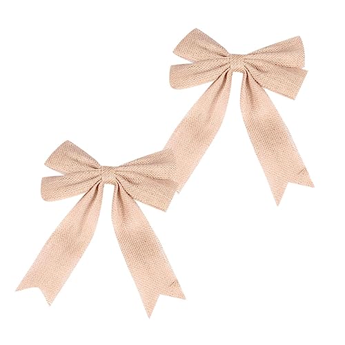 Anneome 2 Stück Jute Burlap Schleifen Natürliche Weihnachtsbaum Deko Langlebige Leichte Schleifen für DIY Vintage Bowknot Design Geeignet für Zuhause Party und Restaurant von Anneome